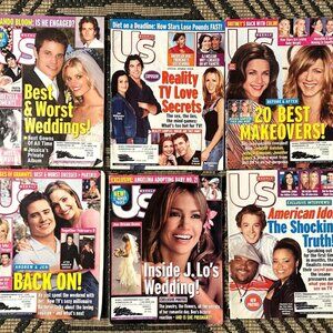 Vintage 2003/2004 Y2K US Weekly Magazines Lot of 6 Celebrity Nick & Jessica JLo